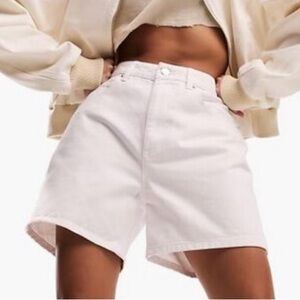 Women's White Demin Dad Style Shorts Size US 12